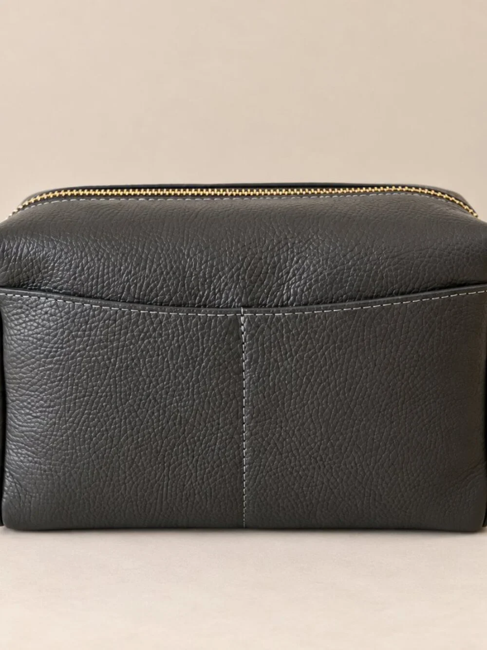 Grey Genuine Leather Crossbody Bag, Italian Leather Shoulder Bag